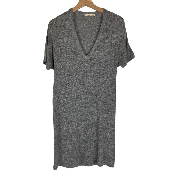 rag & bone Rosalind Short Sleeve Knit T-Shirt Dress Heather Gray Women's XS - Picture 1 of 5